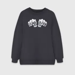Женский свитшот oversize без начеса хлопок Game over fists