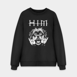 Мужской свитшот oversize без начеса хлопок HIM rock dog