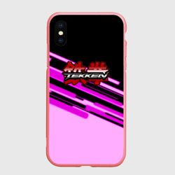 Чехол для iPhone XS Max матовый Tekken pink line