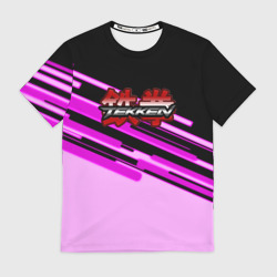 Мужская футболка 3D Tekken pink line