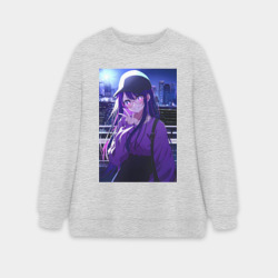 Женский свитшот oversize без начеса хлопок Звездное дитя Ай Хосино