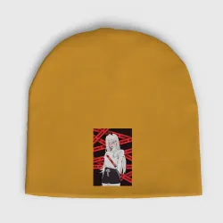 Женская шапка демисезонная Человек-бензопила Пауэр стесняется 