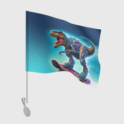 Флаг для автомобиля Tyrannosaur on a skateboard - ai art graffiti