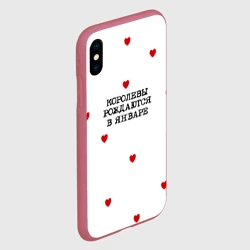 Чехол для iPhone XS Max матовый Королевы рождаются в январе и сердца - фото 2