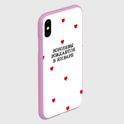 Чехол для iPhone XS Max матовый Королевы рождаются в январе и сердца - фото 2