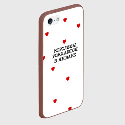 Чехол для iPhone 5/5S матовый Королевы рождаются в январе и сердца - фото 2