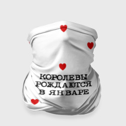 Бандана-труба 3D Королевы рождаются в январе и сердца
