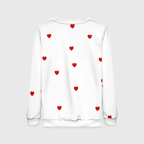 Женский свитшот 3D с принтом Королевы рождаются в январе и сердца, вид сзади #1