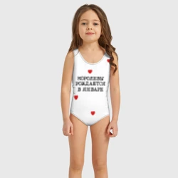 Детский купальник 3D Королевы рождаются в январе и сердца