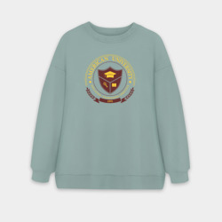 Женский свитшот oversize без начеса хлопок University emblem