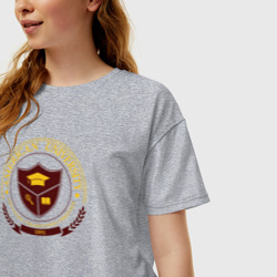 Женская футболка хлопок Oversize University emblem - фото 2