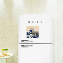 Магнитный плакат 3Х3 Большой котик в Канагаве - фото 2