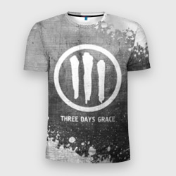 Мужская футболка 3D Slim Three Days Grace - grey gradient