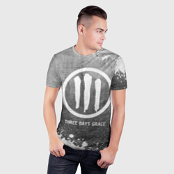 Мужская футболка 3D Slim Three Days Grace - grey gradient - фото 2