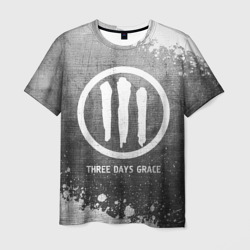 Мужская футболка 3D Three Days Grace - grey gradient