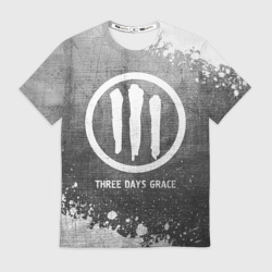 Мужская футболка 3D Three Days Grace - grey gradient