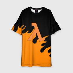 Детское платье 3D Half life orange fire