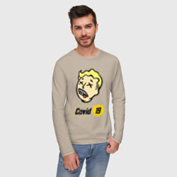 Мужской лонгслив хлопок Vault boy - covid 19 - фото 2