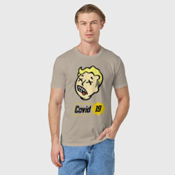 Мужская футболка хлопок Vault boy - covid 19 - фото 2