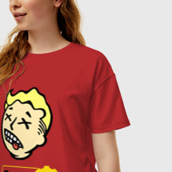 Женская футболка хлопок Oversize Vault boy - covid 19 - фото 2