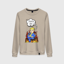 Женский свитшот хлопок Vault boy in the fire