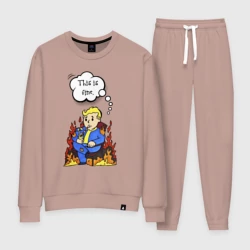 Женский костюм хлопок Vault boy in the fire