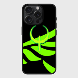 Чехол силиконовый для Apple iPhone 15 Pro матовый Quake кислотный логотип