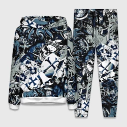 Женский костюм с толстовкой 3D Рыцари средневековья  цербер и череп короля