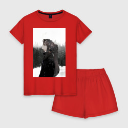 Женская пижама с шортиками хлопок Башня Бога Баам