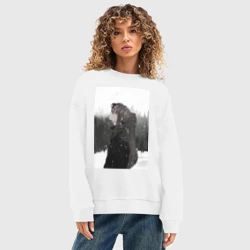 Женский свитшот oversize без начеса хлопок Башня Бога Баам - фото 2