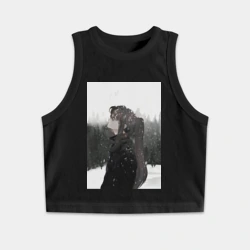 Женская укороченная майка-топ хлопок Башня Бога Баам