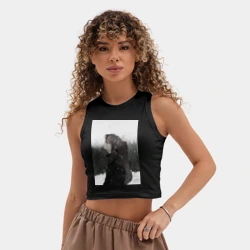 Женская укороченная майка-топ хлопок Башня Бога Баам - фото 2