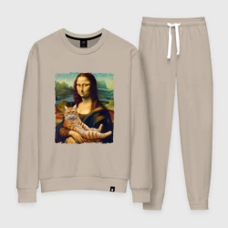 Женский костюм хлопок Мона Лиза с рыжим котом