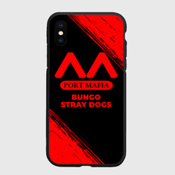 Чехол для iPhone XS Max матовый Bungo Stray Dogs - red gradient
