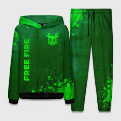 Женский костюм с толстовкой 3D Free Fire - green gradient вертикально