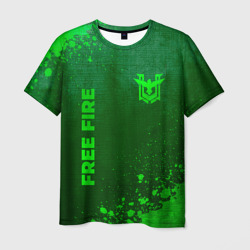 Мужская футболка 3D Free Fire - green gradient вертикально