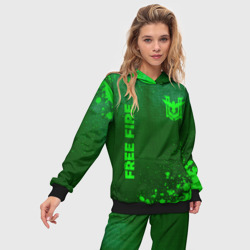 Женский костюм с толстовкой 3D Free Fire - green gradient вертикально - фото 2