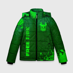 Зимняя куртка для мальчиков 3D Free Fire - green gradient вертикально