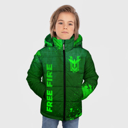 Зимняя куртка для мальчиков 3D Free Fire - green gradient вертикально - фото 2