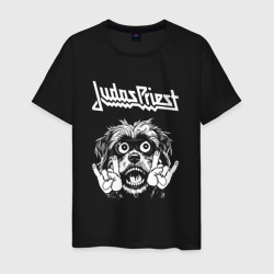 Мужская футболка хлопок Judas Priest rock dog