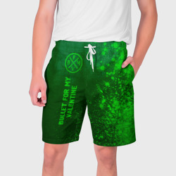 Мужские шорты 3D Bullet For My Valentine - green gradient по-вертикали