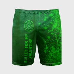 Мужские шорты спортивные Bullet For My Valentine - green gradient по-вертикали