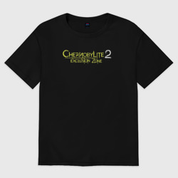 Женская футболка хлопок Oversize Chernobylite 2 exclusion  zone logo