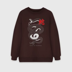 Женский свитшот oversize без начеса хлопок Love in caution 