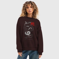 Женский свитшот oversize без начеса хлопок Love in caution  - фото 2