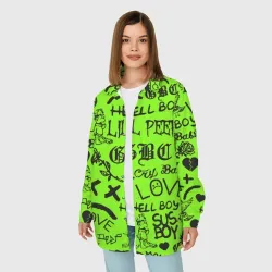 Женская рубашка oversize 3D Lil Peep кислотный паттерн - фото 2