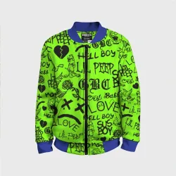 Детский бомбер 3D Lil Peep кислотный паттерн