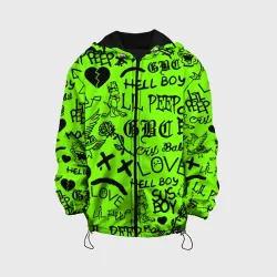 Детская куртка 3D Lil Peep кислотный паттерн