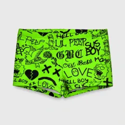 Детские купальные плавки 3D Lil Peep кислотный паттерн