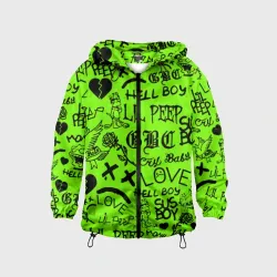 Детская ветровка 3D Lil Peep кислотный паттерн